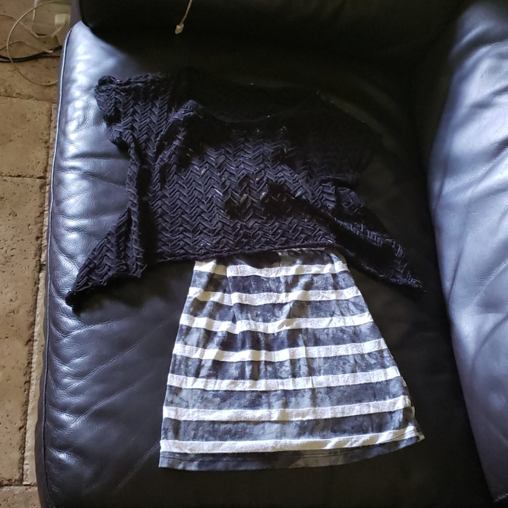 Tank top with black cropped cardigan